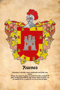Escudo heráldico del apellido RUENES
