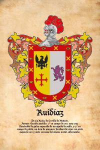 Escudo heráldico del apellido RUIDIAZ