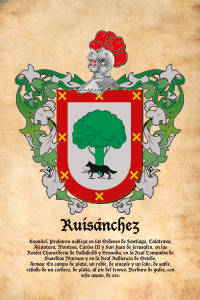 Escudo heráldico del apellido RUISANCHEZ