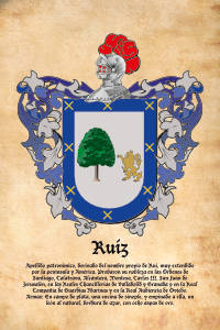 Escudo heráldico del apellido RUIZ