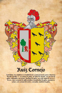 Escudo heráldico del apellido RUIZ CORNEJO