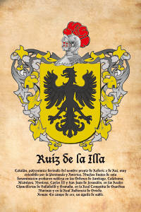 Escudo heráldico del apellido RUIZ DE LA ILLA