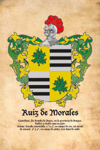 Escudo heráldico del apellido RUIZ DE MORALES