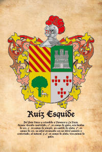 Escudo heráldico del apellido RUIZ ESQUIDE
