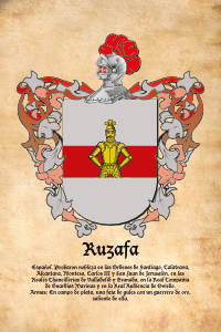 Escudo heráldico del apellido RUZAFA