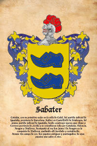 Escudo heráldico del apellido SABATER
