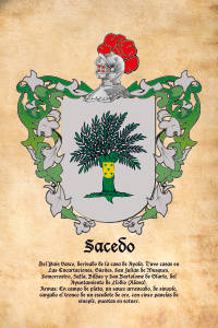 Escudo heráldico del apellido SACEDO