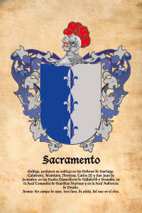 Escudo heráldico del apellido SACRAMENTO