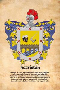 Escudo heráldico del apellido SACRISTAN