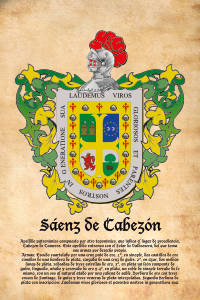 Escudo heráldico del apellido SAENZ DE CABEZON