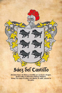 Escudo heráldico del apellido Sáez del Castillo