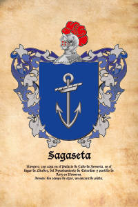 Escudo heráldico del apellido SAGASETA