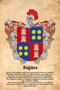 Escudo heráldico del apellido SAGUES