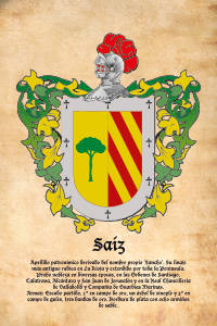 Escudo heráldico del apellido SAIZ