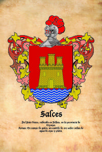 Escudo heráldico del apellido SALCES
