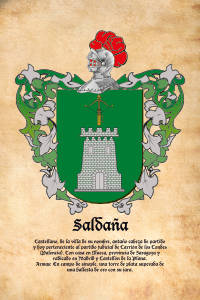 Escudo heráldico del apellido SALDAÑA