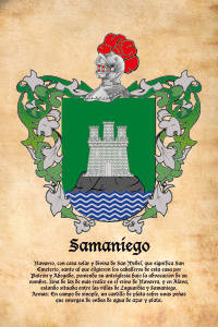 Escudo heráldico del apellido SAMANIEGO
