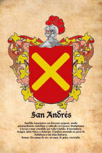 Escudo heráldico del apellido SAN ANDRES