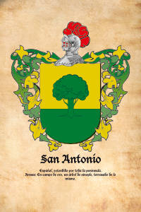 Escudo heráldico del apellido SAN ANTONIO