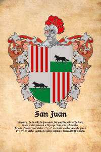 Escudo heráldico del apellido SAN JUAN