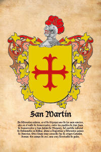 Escudo heráldico del apellido SAN MARTIN