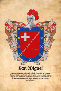 Escudo heráldico del apellido SAN MIGUEL