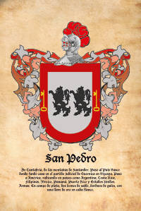 Escudo heráldico del apellido SAN PEDRO