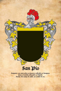 Escudo heráldico del apellido San Pío