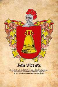 Escudo heráldico del apellido SAN VICENTE