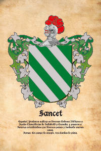 Escudo heráldico del apellido SANCET