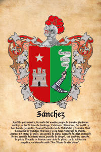 Escudo heráldico del apellido SANCHEZ