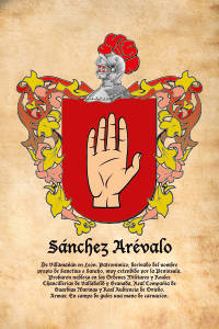 Escudo heráldico del apellido SANCHEZ AREVALO