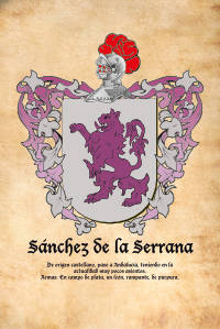 Escudo heráldico del apellido Sánchez de la Serrana