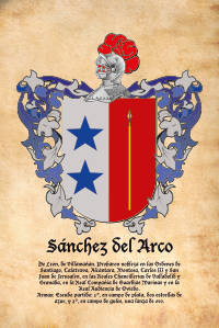 Escudo heráldico del apellido SANCHEZ DEL ARCO