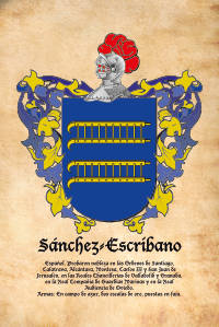 Escudo heráldico del apellido SANCHEZ ESCRIBANO