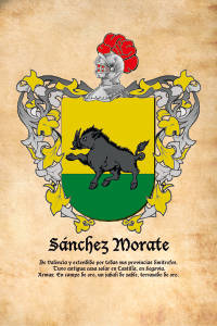 Escudo heráldico del apellido SÁNCHEZ MORATE