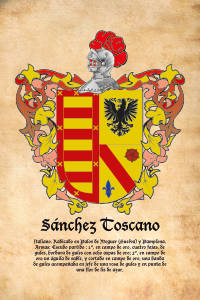 Escudo heráldico del apellido SANCHEZ TOSCANO