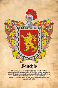 Escudo heráldico del apellido SANCHIS