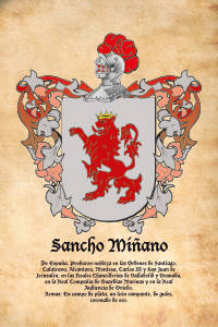 Escudo heráldico del apellido SANCHO MIÑANO