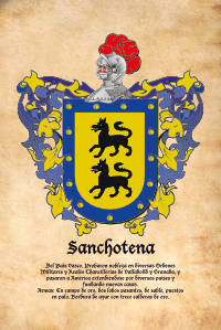 Escudo heráldico del apellido SANCHOTENA