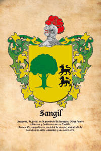 Escudo heráldico del apellido Sangil
