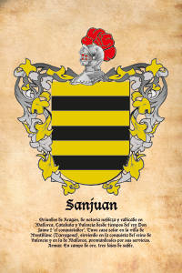 Escudo heráldico del apellido SANJUAN