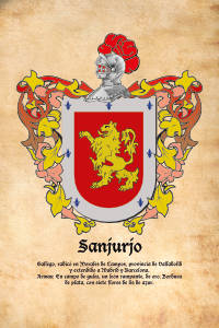 Escudo heráldico del apellido SANJURJO