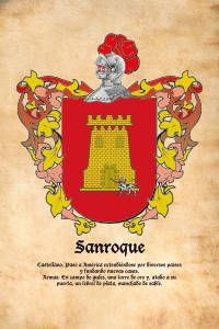 Escudo heráldico del apellido SANROQUE