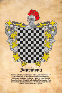 Escudo heráldico del apellido SANSIÑENA