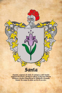 Escudo heráldico del apellido SANTA