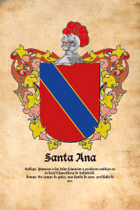 Escudo heráldico del apellido SANTA ANA