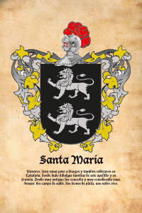 Escudo heráldico del apellido SANTA MARIA