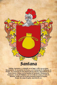 Escudo heráldico del apellido SANTANA