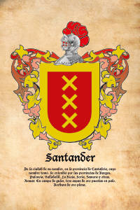 Escudo heráldico del apellido SANTANDER